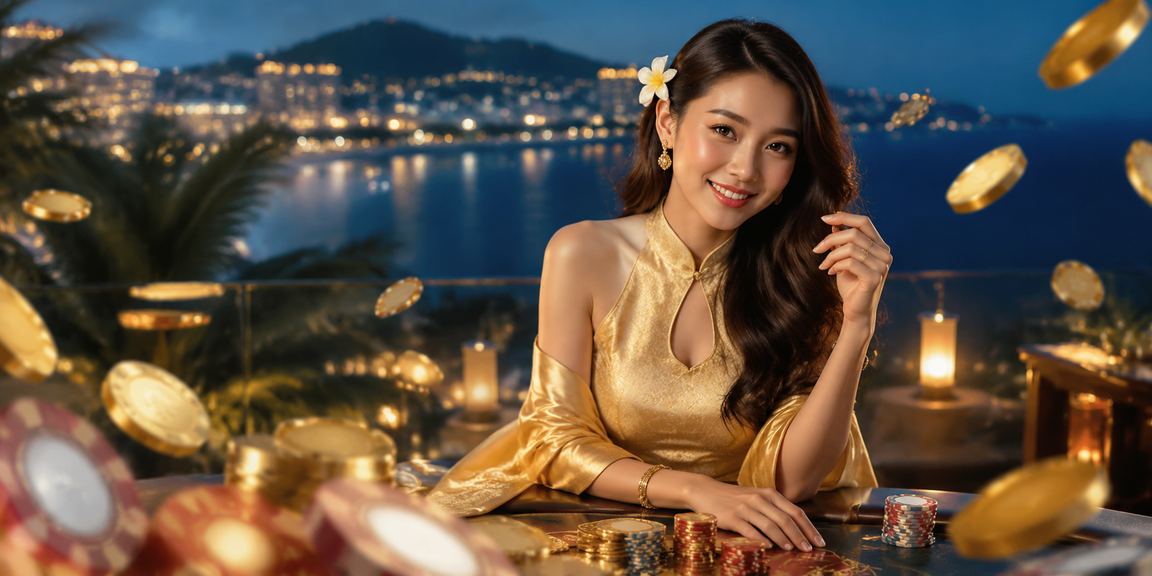 Người chơi trong trang phục áo dài tham gia trò chơi bài tại Phú Quốc